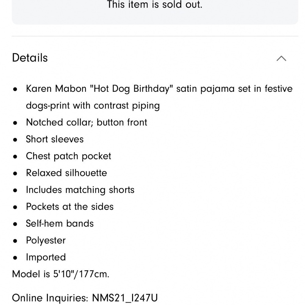 $135 Karen Mabon Hot Dog Birthday Satin Pajama Set Pink Dachshund Dog Print XL - Picture 5 of 12